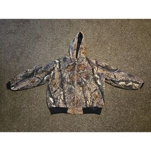 Vintage Carhartt Realtree Camo Hooded Jacket J221 CAP Size XL. Arm Needs Patched